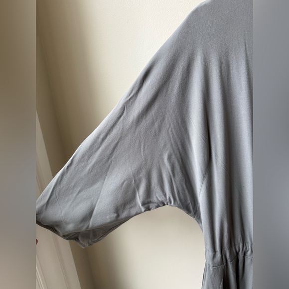 THE FROCK NYC Midi Dress Dolman T Shirt Soft Stretch Basic Tie Comfy Modest M - Picture 4 of 6